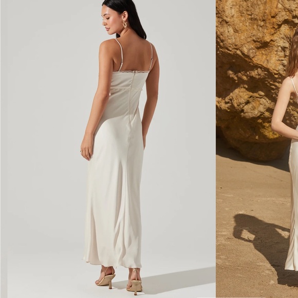 ASTR The Label FLORIANNE SATIN MAXI DRESS - Picture 4 of 5